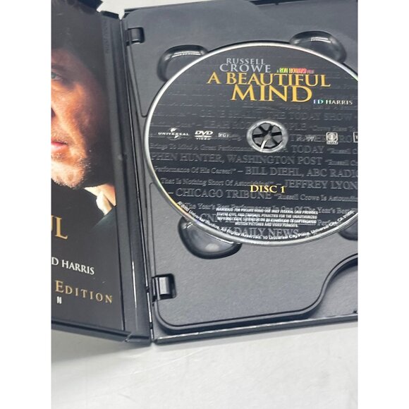 A Beautiful Mind DVD A Ron Howard Film Russell Crowe Ed Harris 2002 READ - Picture 3 of 5